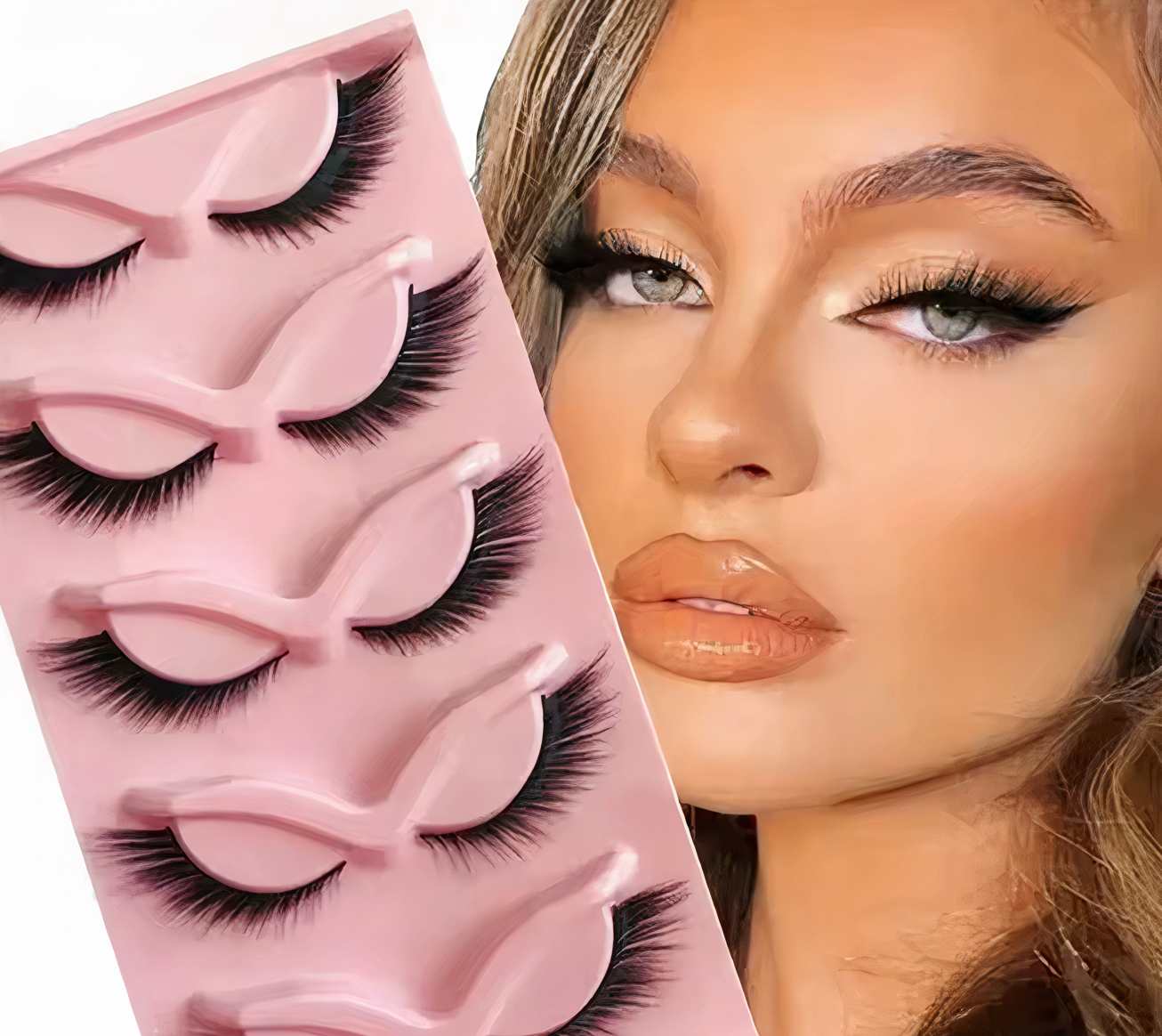 ✨ "5 Pairs Cat Eye Lashes – Wispy, Long & Voluminous False Eyelashes for a Flirty Look"