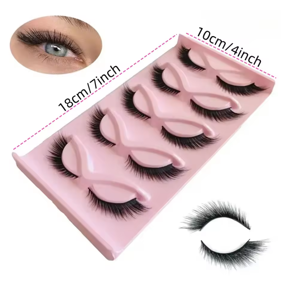 ✨ "5 Pairs Cat Eye Lashes – Wispy, Long & Voluminous False Eyelashes for a Flirty Look"