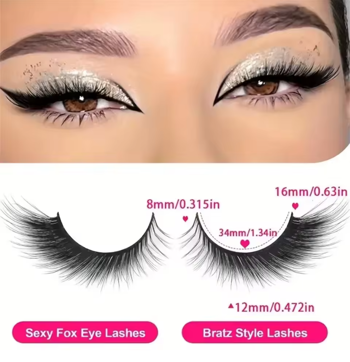 ✨ "5 Pairs Cat Eye Lashes – Wispy, Long & Voluminous False Eyelashes for a Flirty Look"